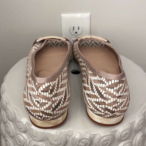 FS/NY French Soles Brown/White Peep Toe Loafers - Picture 4 of 9